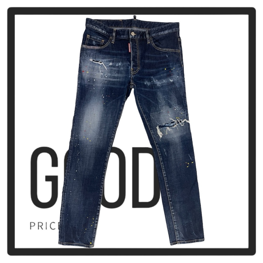 DSQUARED2 PAINT SPLATTER DENIM JEANS‎